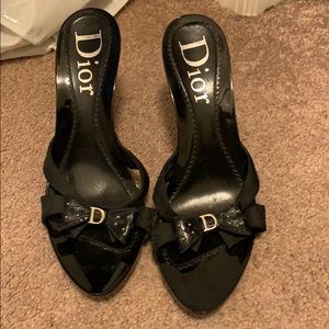Black Christian Dior slide on heels!